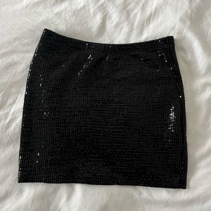 Sequin Black Mini Skirt